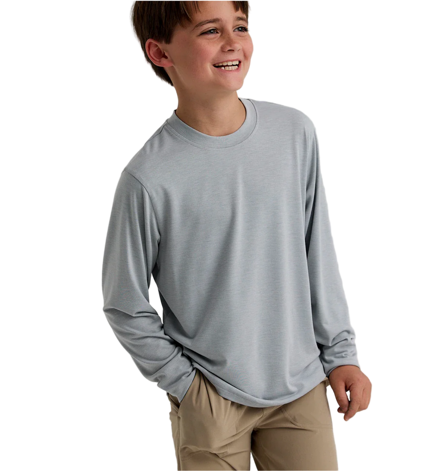 Youth Bamboo Shade LS Shirt Aspen Grey