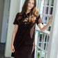 Ws Corduroy SS Shirt Dress Hot Fudge