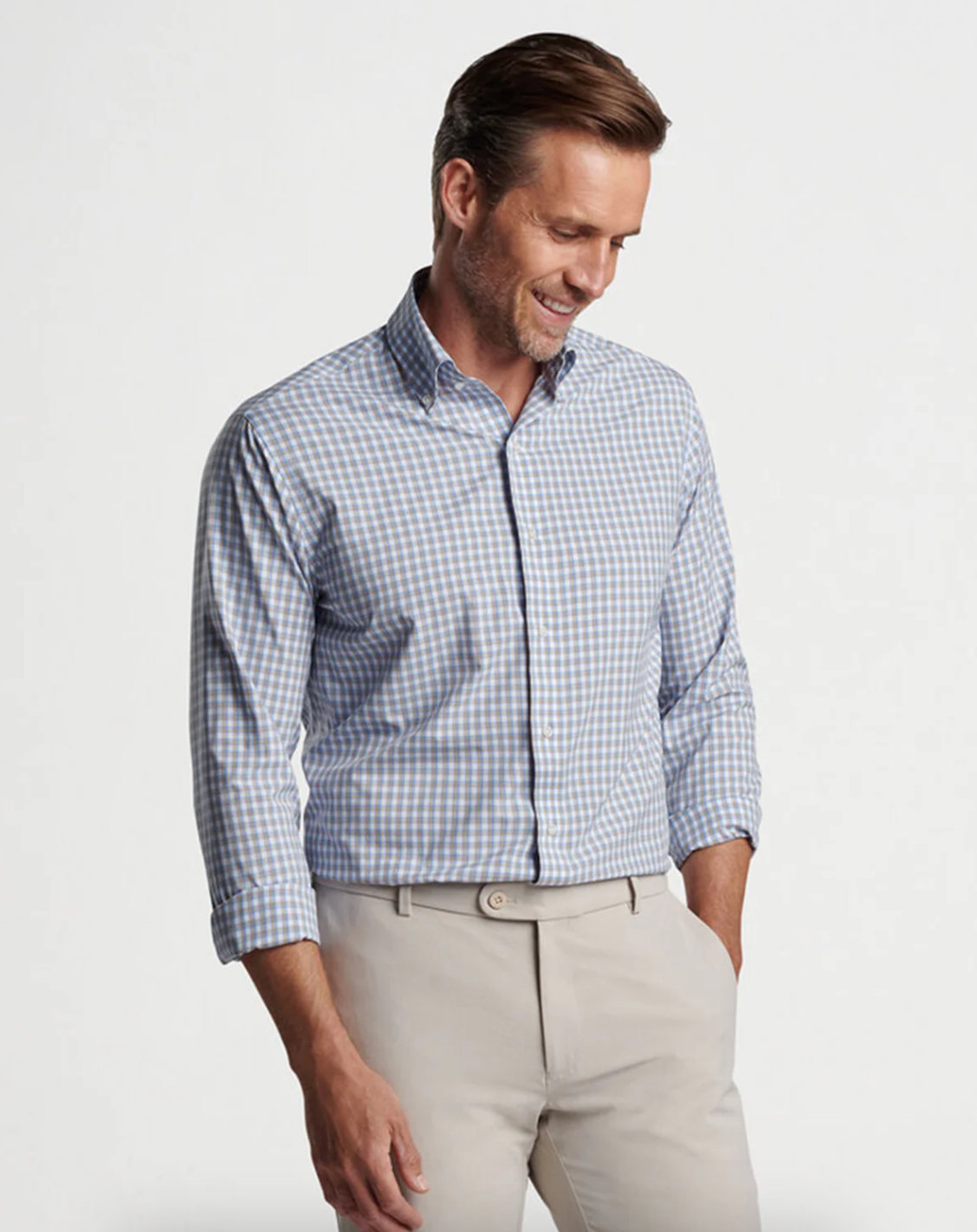 Cole Perf Poplin Shirt Summer Dunes - Beau Outfitters