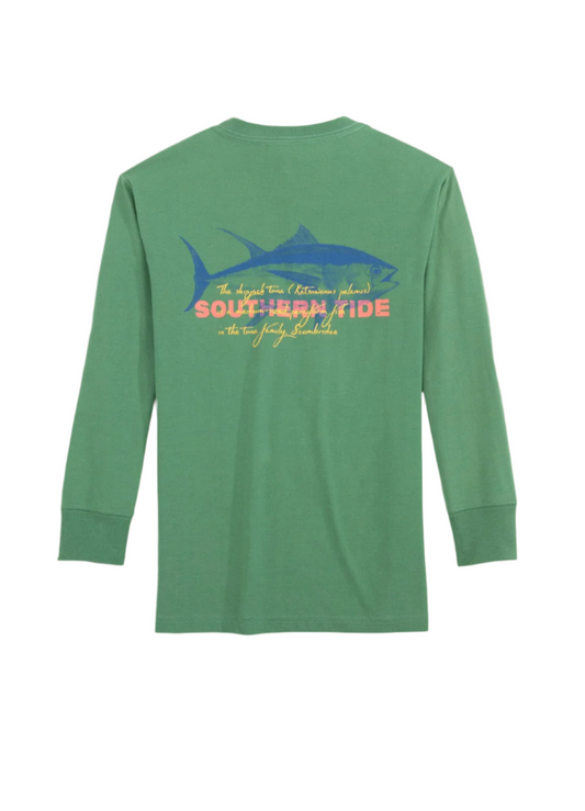 Youth Skipjack Facts LS T-Shirt Frosty Spruce