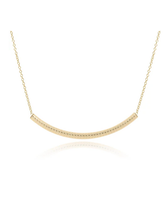 16" Gold Necklace Bliss Bar Textured Gold