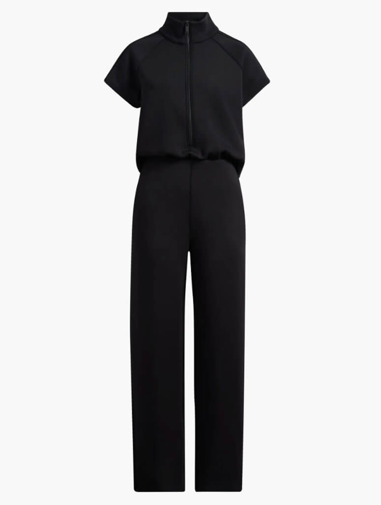 Ws AirEssentials Pintuck Half Zip Jumpsuit Very Black