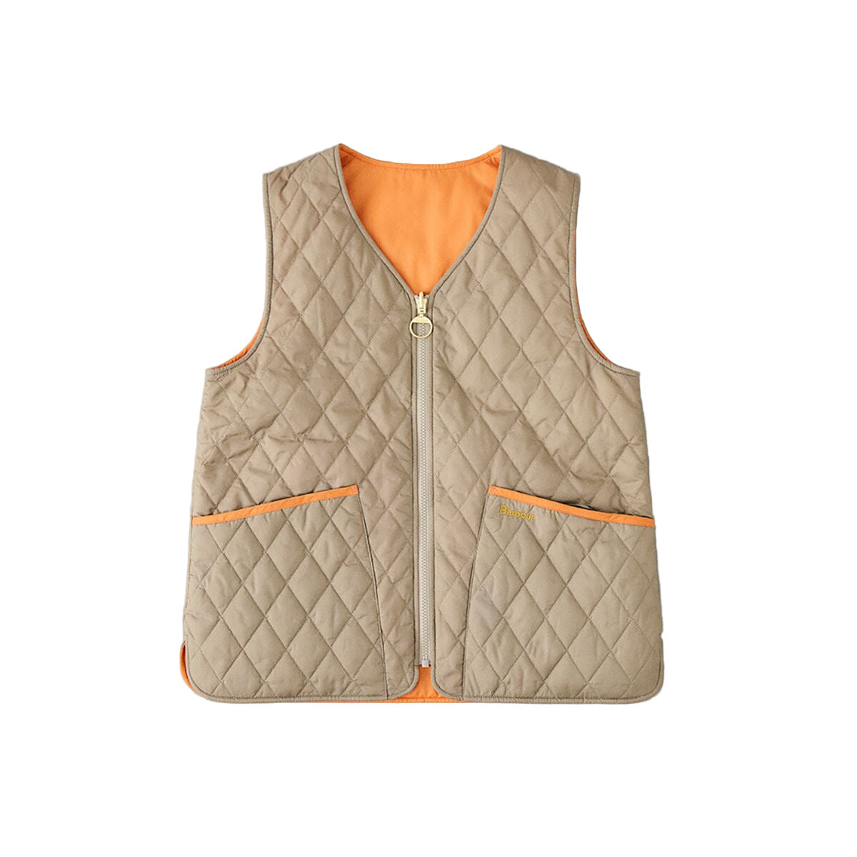 Ws My Barbour Reversible Quilted Liner Timberwolf/Marigold