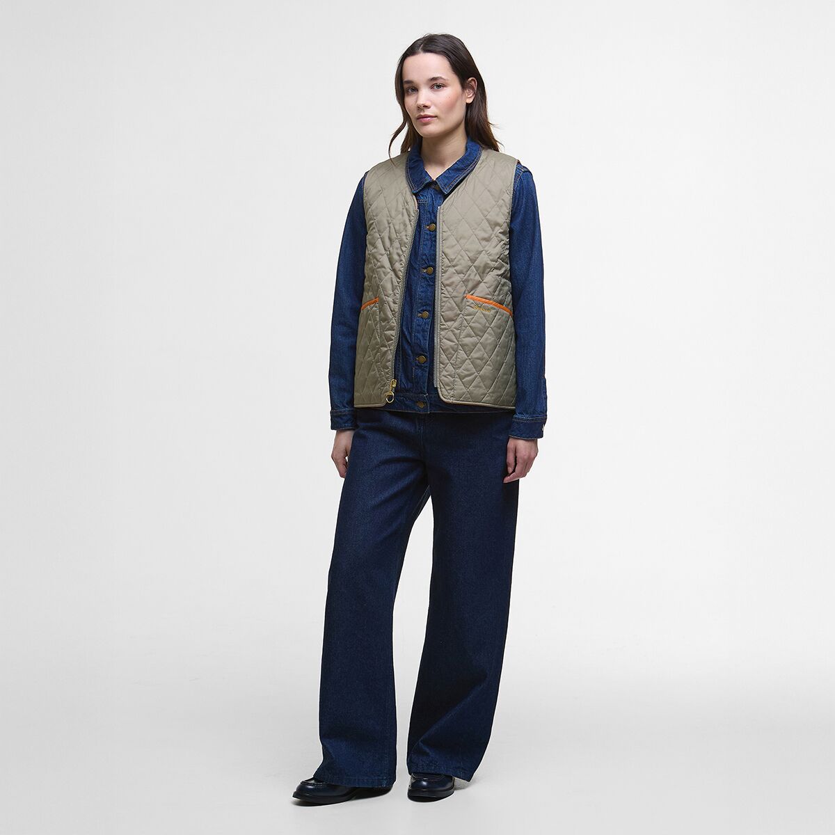 Ws My Barbour Reversible Quilted Liner Timberwolf/Marigold