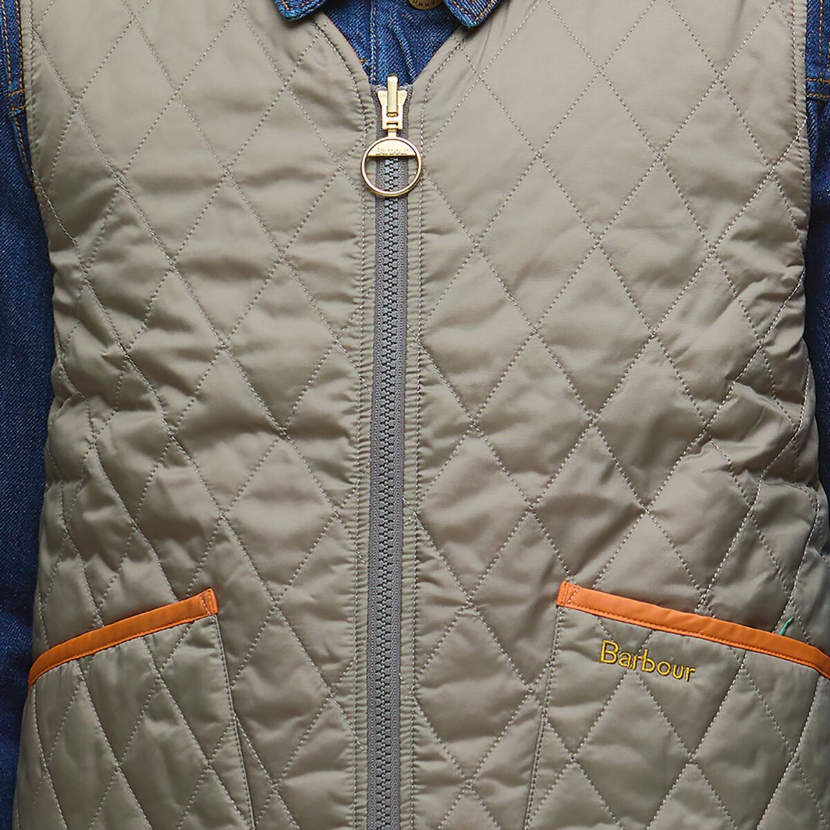 Ws My Barbour Reversible Quilted Liner Timberwolf/Marigold