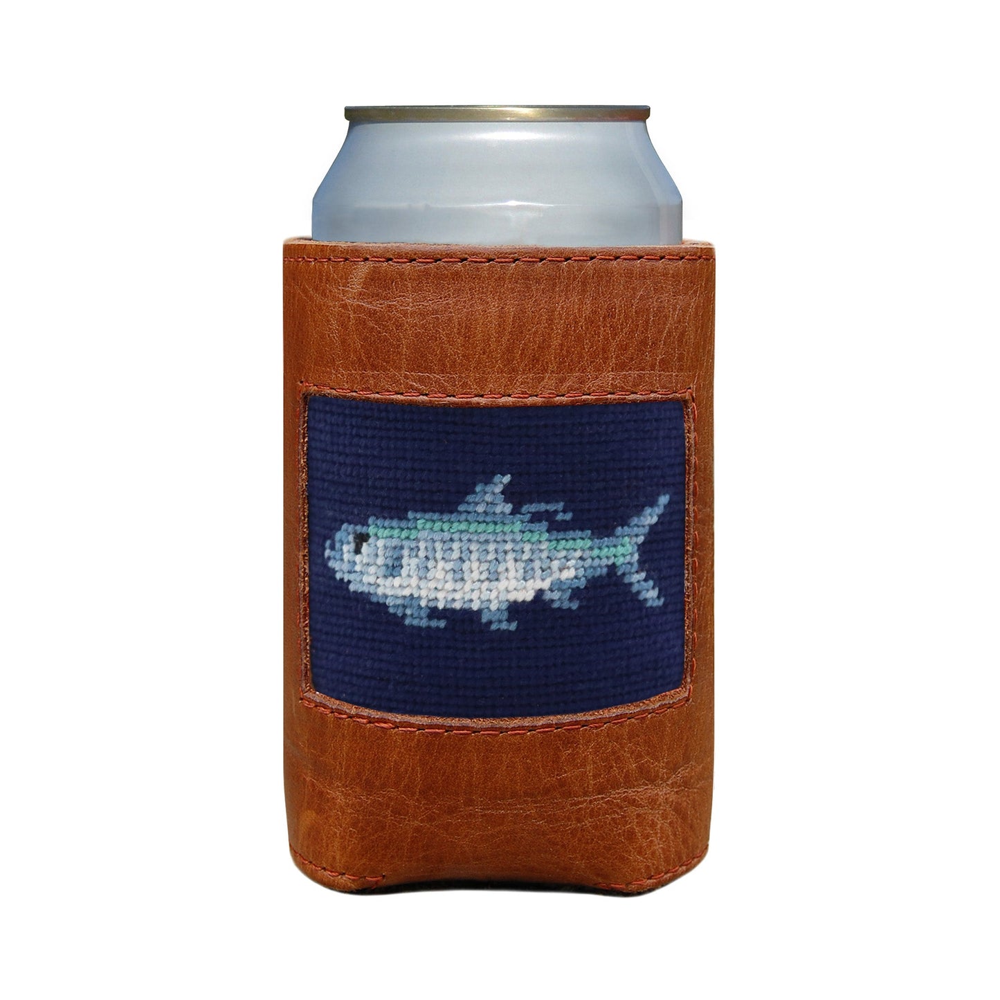 Tarpon (Dk Navy) Needlepoint Koozie
