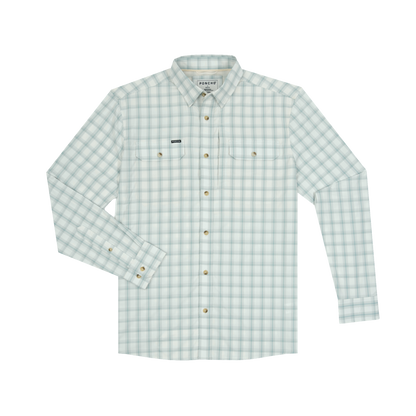 The 12 Weight Original Fishing LS Shirt Slim Fit Grey/Green Plaid
