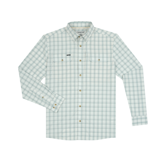 The 12 Weight Original Fishing LS Shirt Slim Fit Grey/Green Plaid