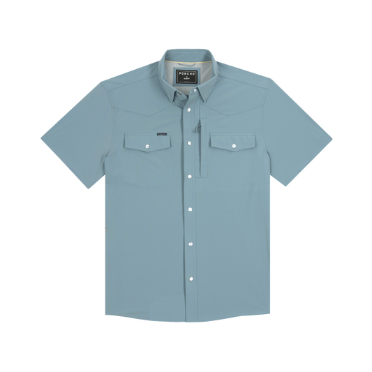 The Biscayne Western SS Shirt Reg Fit Hazy Blue