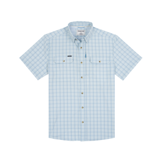 The Charlotte Harbor Original SS Shirt Slim Fit Ocean Blue Plaid