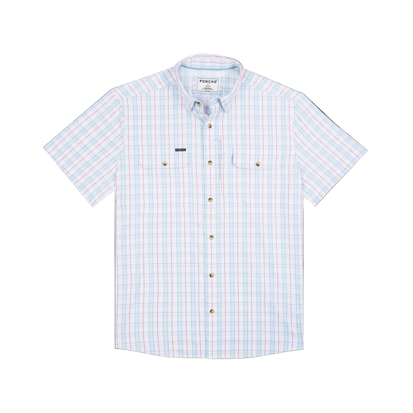 The Clinch Knot SS Shirt Slim Fit Red/Grey/Blue Plaid