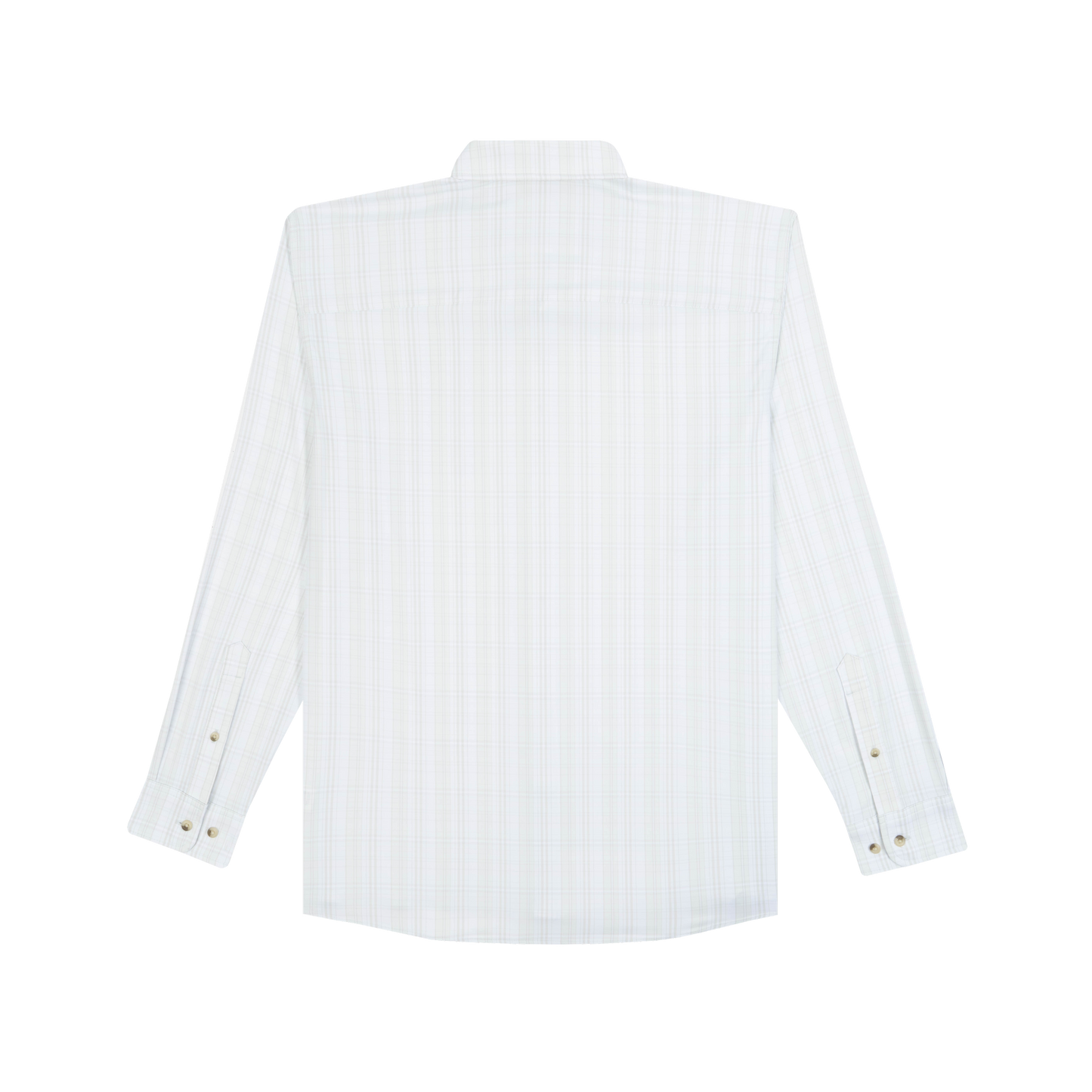 The Destin Ultra-Light LS Shirt Light Grey/Green Plaid