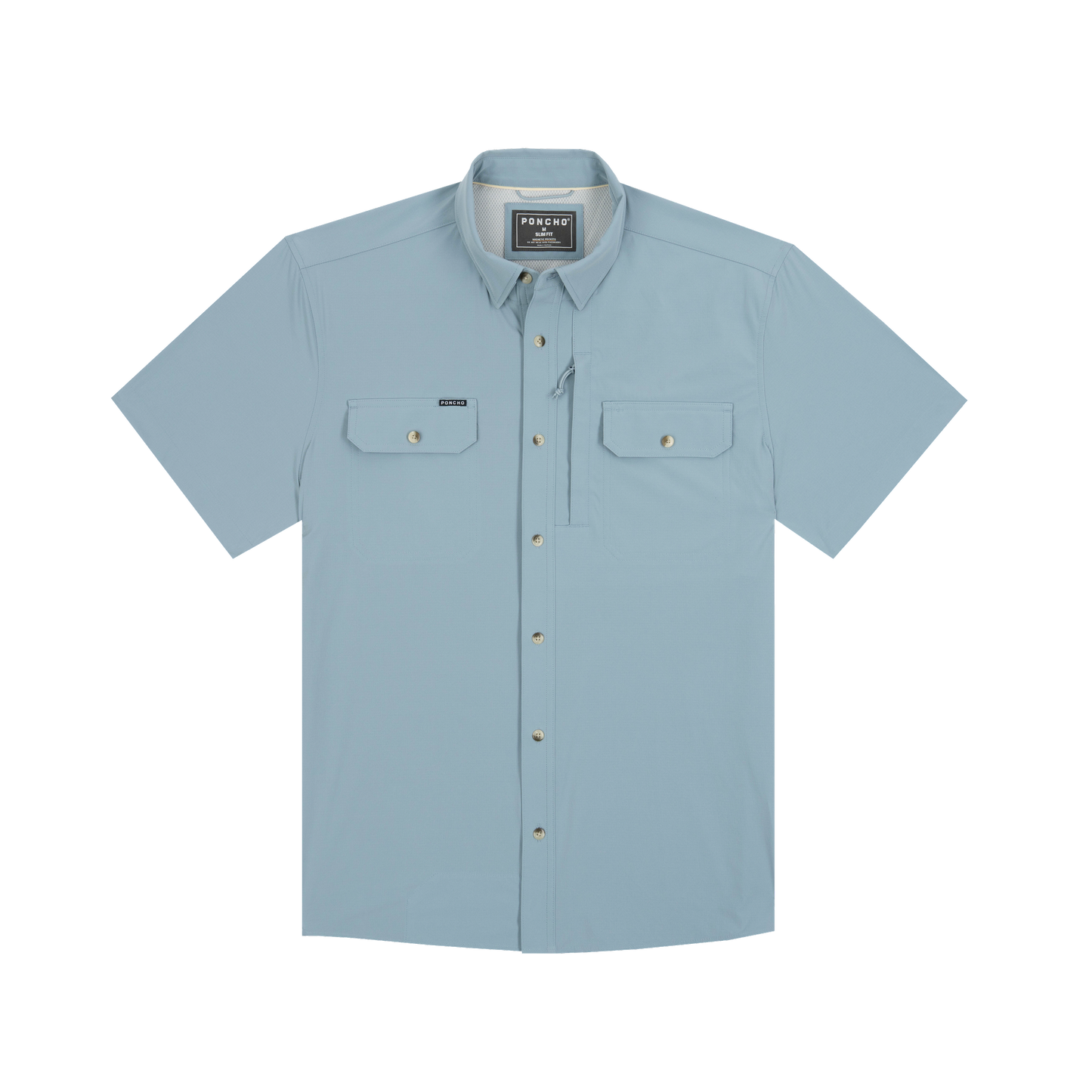 The Ditch Plain Original Fishing SS Shirt Slim Fit Hazy Blue