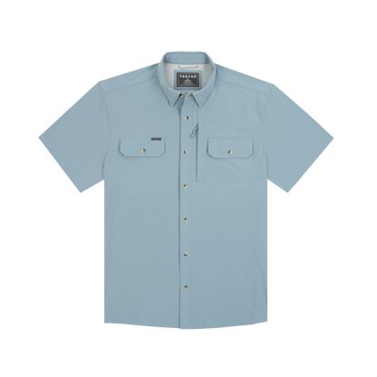 The Ditch Plain Original Fishing SS Shirt Slim Fit Hazy Blue