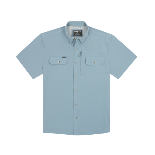 The Ditch Plain Original Fishing SS Shirt Slim Fit Hazy Blue