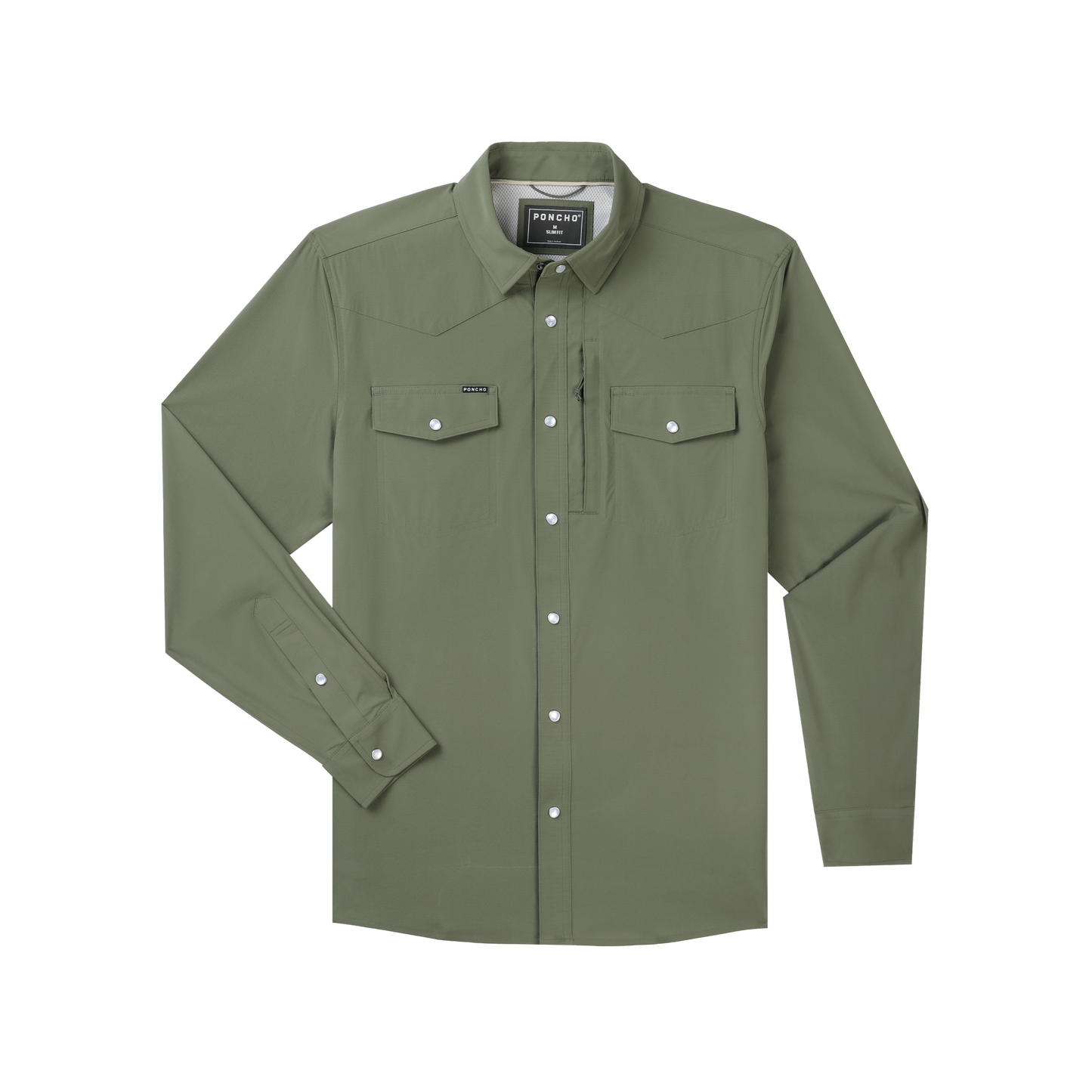 The Fence Western LS Shirt Slim Fit Moss Green
