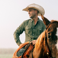 The Fence Western LS Shirt Slim Fit Moss Green