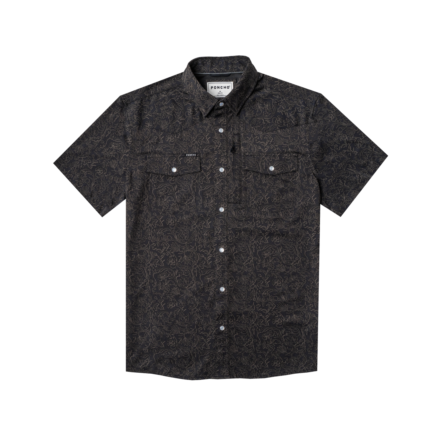 The John Coffee Western SS Shirt Slim Fit Black Floral