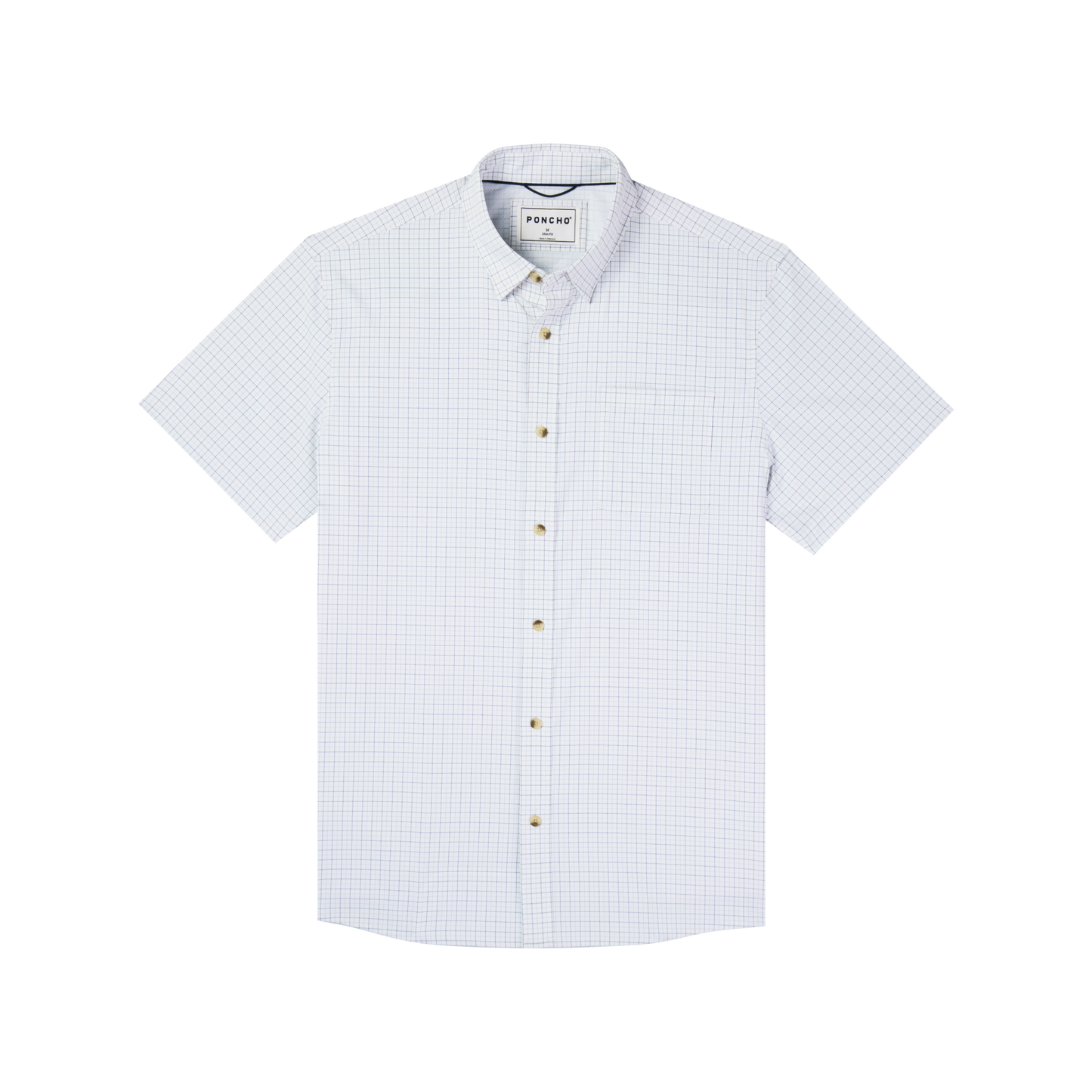 The Kiawah SS Ultra-Lite Dbl Blue Check Slim Fit