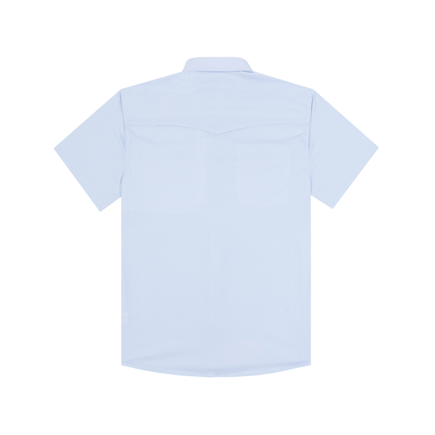 The Padre Western SS Blue Microcheck Slim Fit