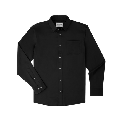 The Cast Iron Ultra Light LS Shirt Reg Fit Black