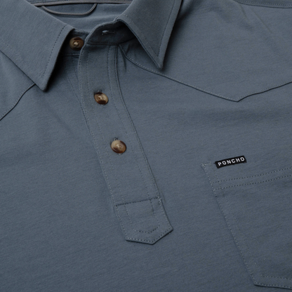 The Dinner Bell Field Polo Reg Fit Slate Blue