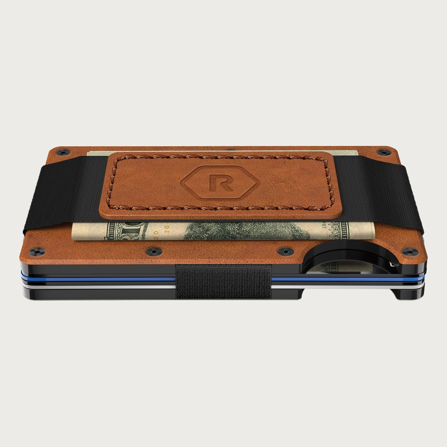 The Ridge Wallet (Leather) Cash Strap Tobacco