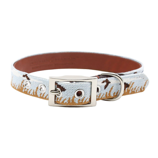 Upland Shoot Needlepoint Dog Collar