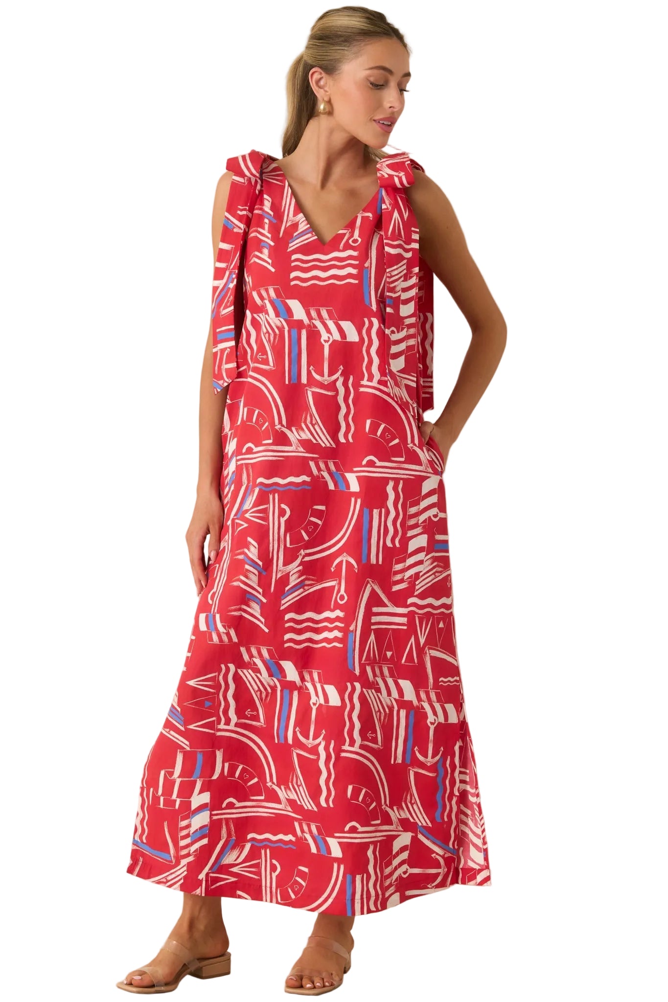 Ws Arden Maxi Dress Yacht Club Red