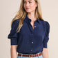 Puff Sleeve Blouse Nautical Navy - Beau Outfitters