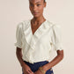 Ruffle Neck Blouse Marshmallow - Beau Outfitters