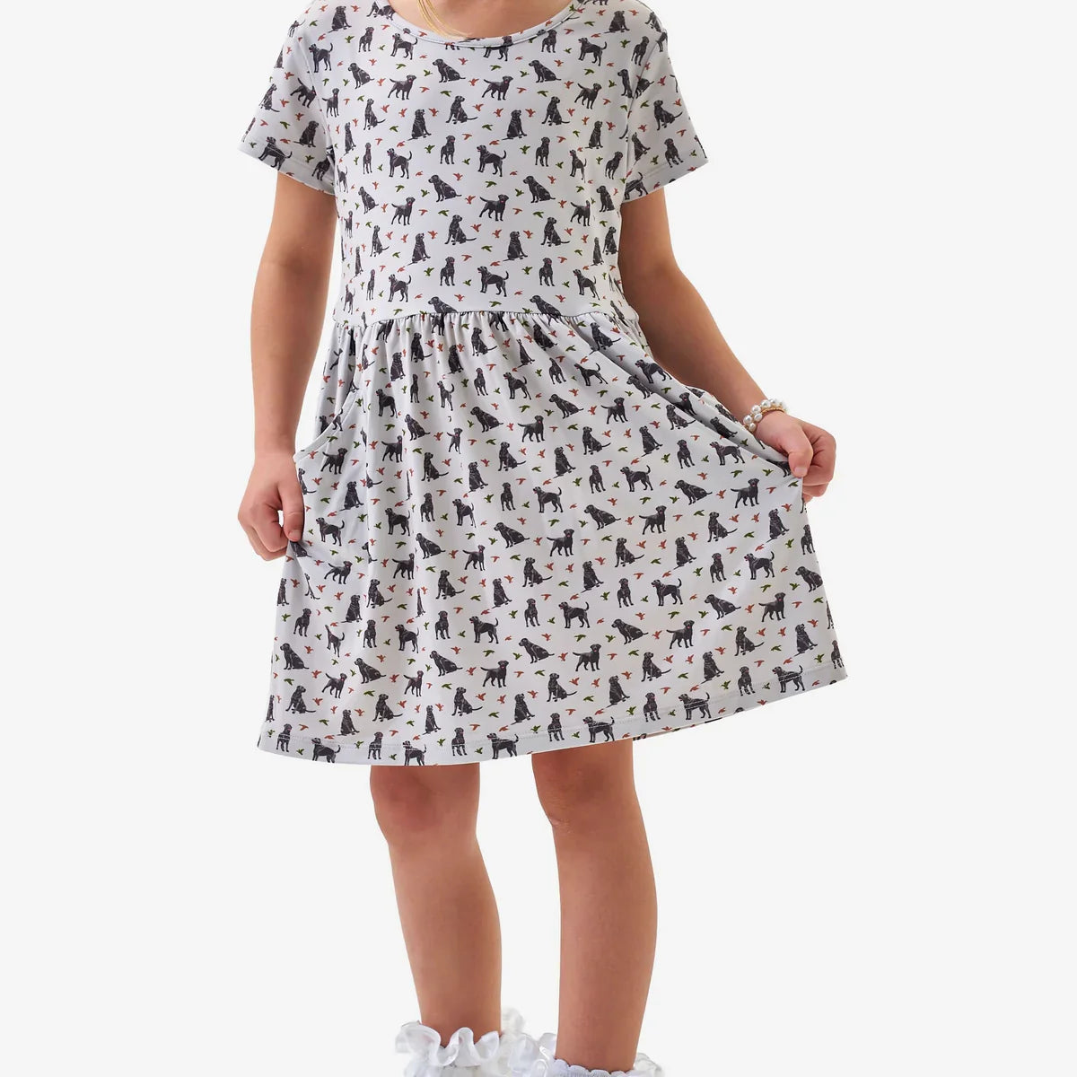 Youth Girls Moxie Dress Ducks And Dog