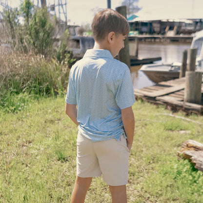 Youth Billfish Lined Perf Shorts Lt Grey