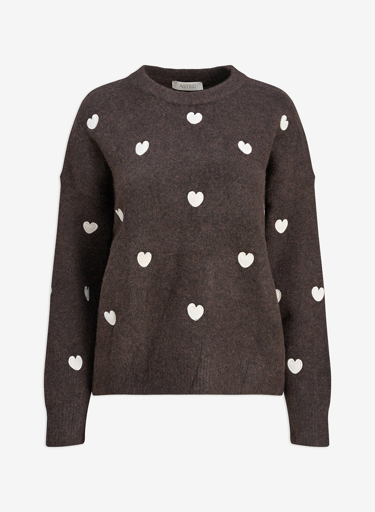 Ws Myles Sweater Brown/Hearts