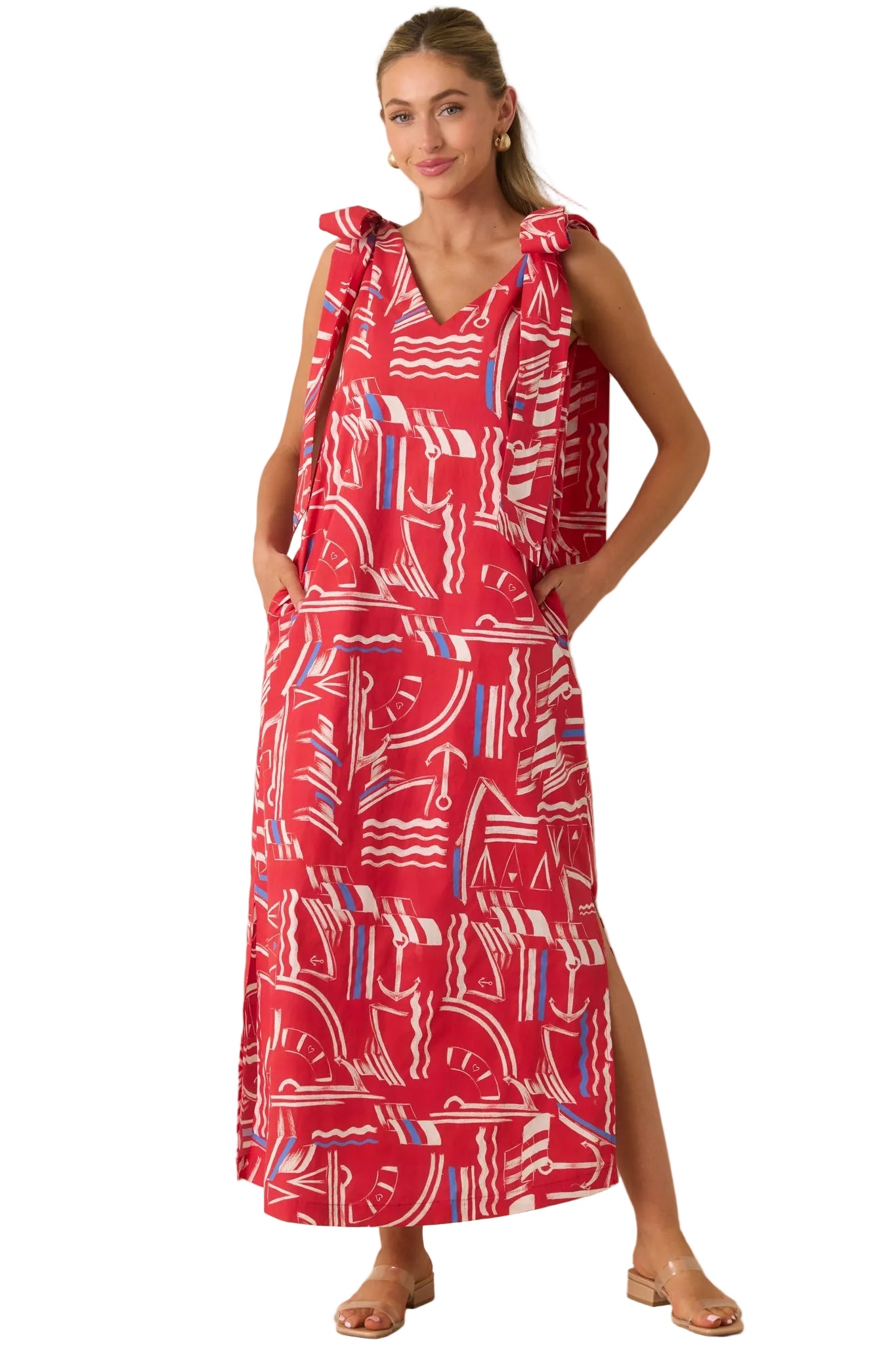 Ws Arden Maxi Dress Yacht Club Red