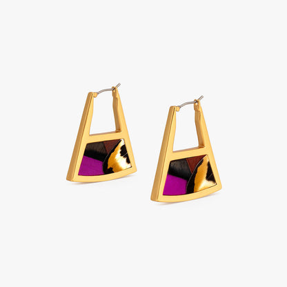 Ava Double Sided Triangle Hoop Earring