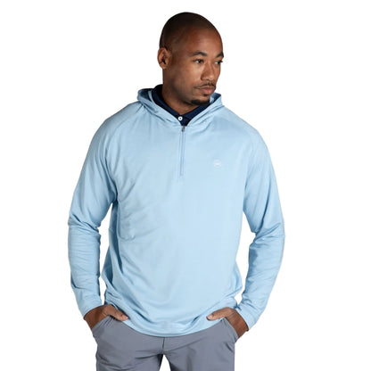 Pine Performance 1/4 Zip Hoodie Stream Blue