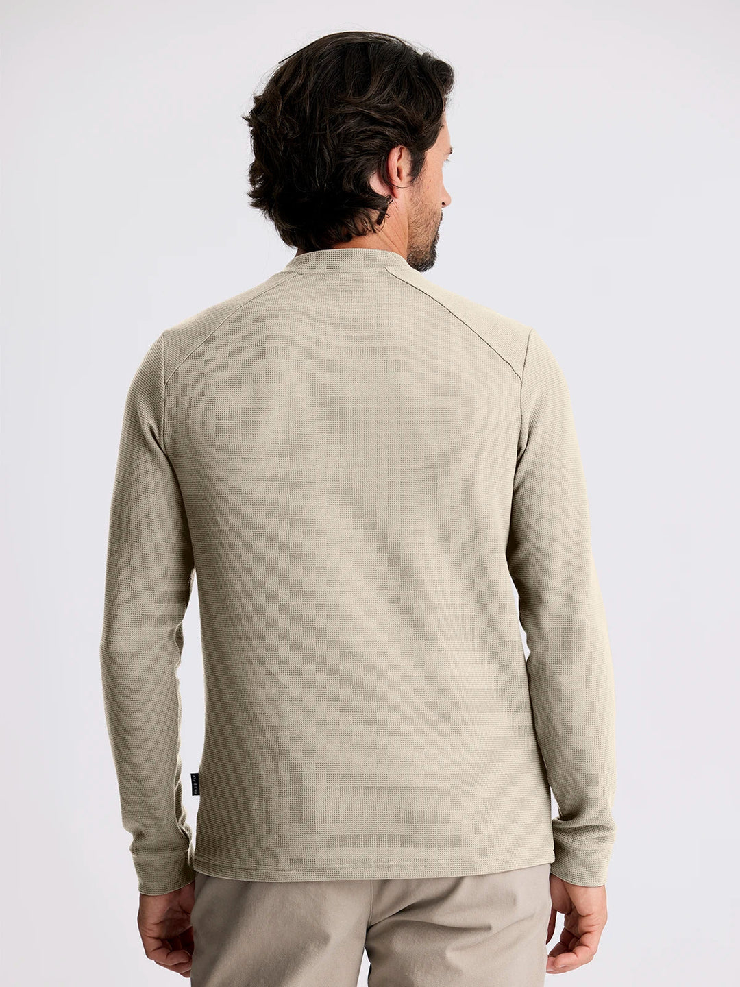 Waffle Long Sleeve Crew Sandstone