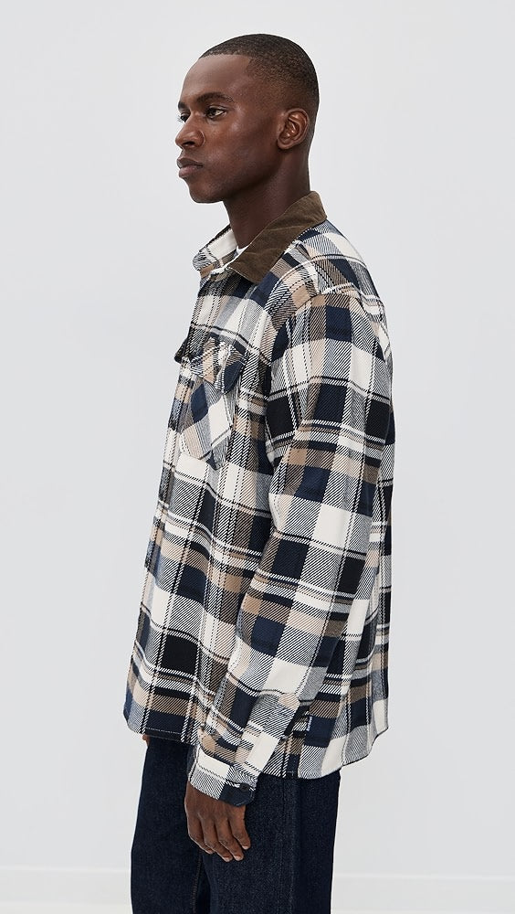 Grasmoor Checked Relaxed Fit Shirt Navy