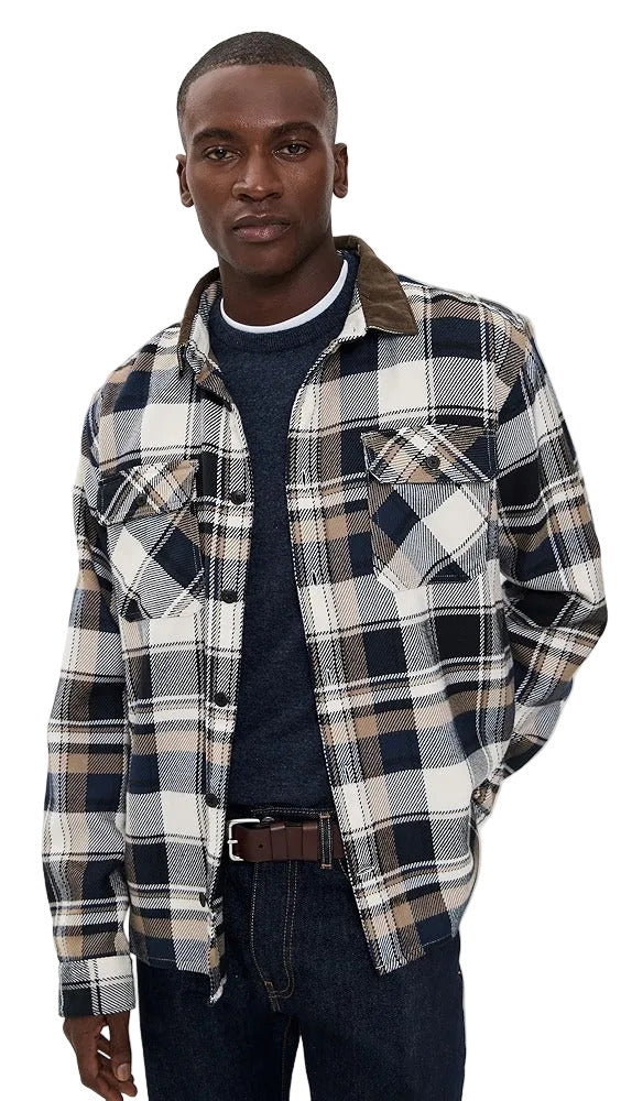 Grasmoor Checked Relaxed Fit Shirt Navy