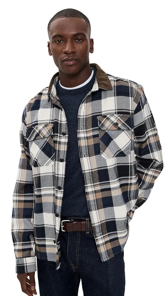 Grasmoor Checked Relaxed Fit Shirt Navy