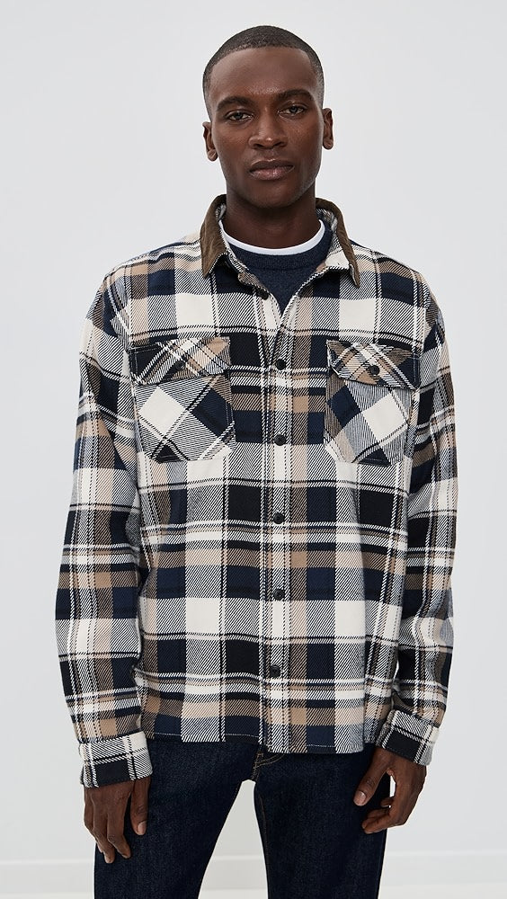 Grasmoor Checked Relaxed Fit Shirt Navy