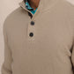 Bass Creek Quarter Button Sweater Sandstone Khaki