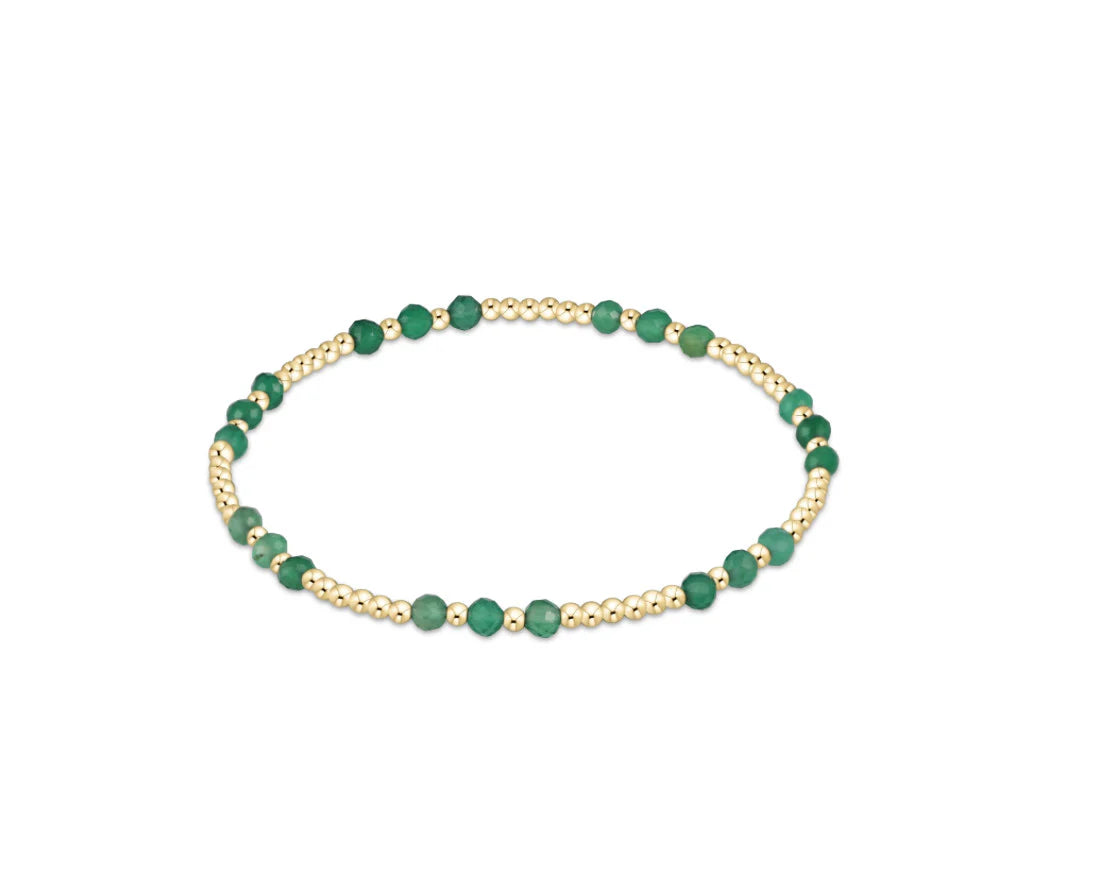 FW25 Gemstone Gold Joy Pattern 3mm Bead Bracelet
