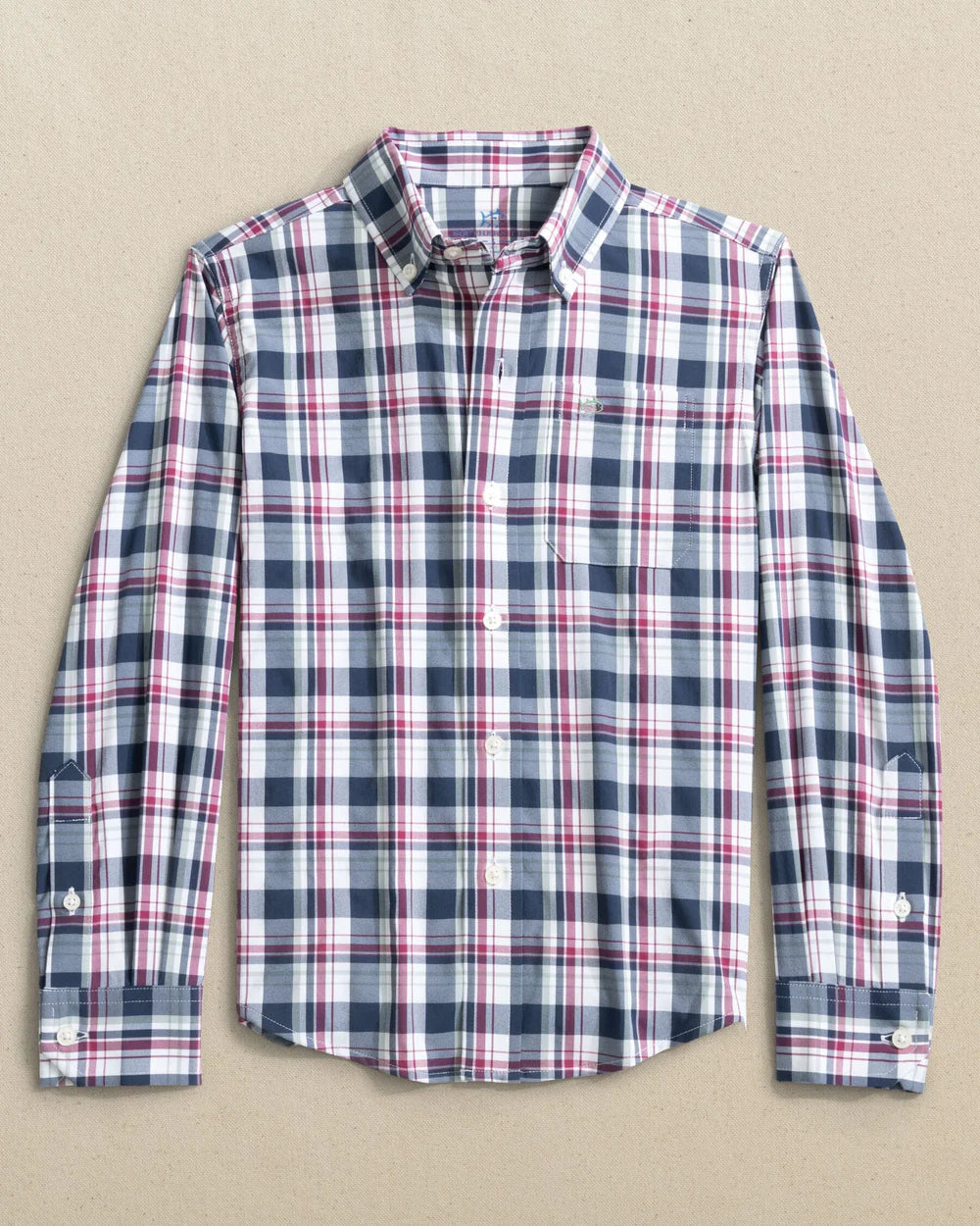 Youth Breakwater Plaid Sport Shirt Dress Blue