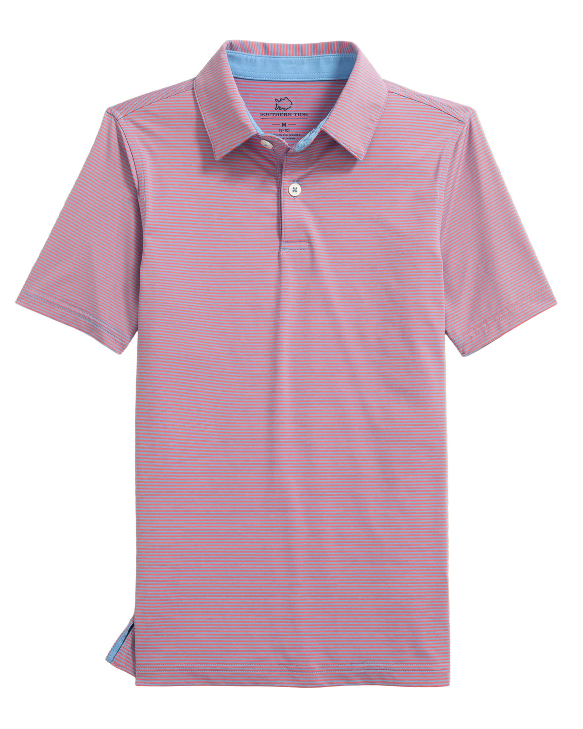 Boys Driver Meadowbrook Stripe Polo Coral Beach