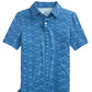 Boys blue short-sleeve polo shirt with all-over nautical flags print pattern