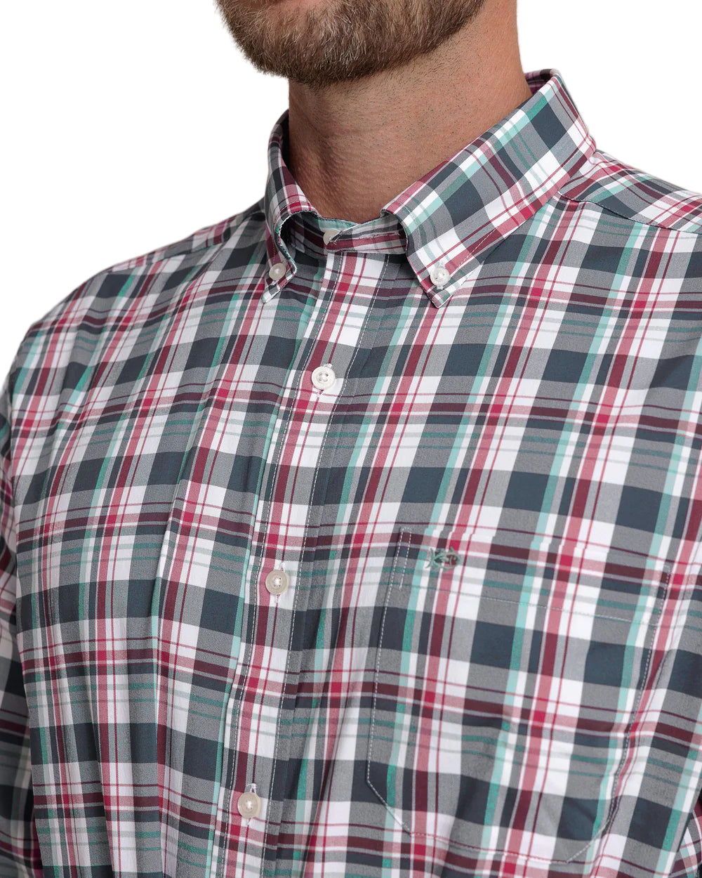 Breakwater Plaid Sport Shirt Dress Blue