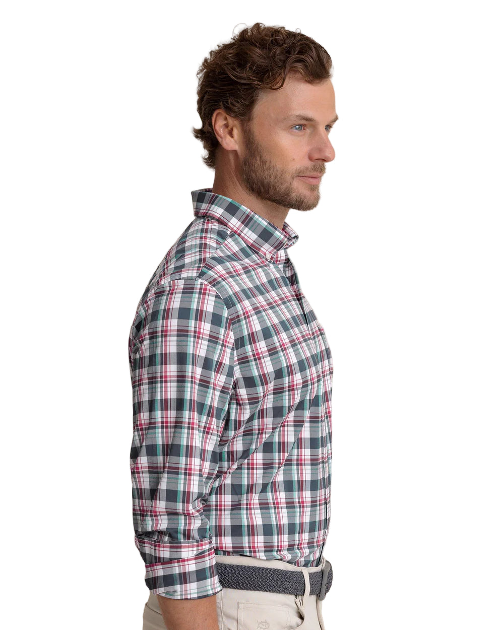 Breakwater Plaid Sport Shirt Dress Blue