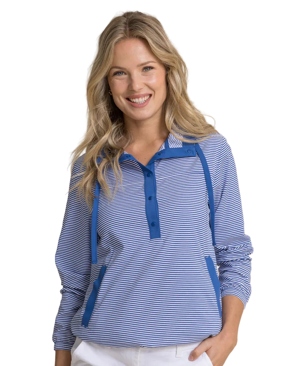 Ws Calie Skip Stripe Pullover Nautical Blue